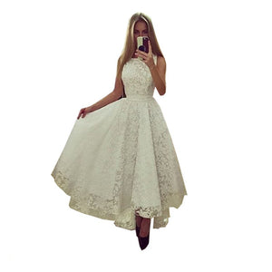 Sexy Women's Summer Sleeveless Irregular Lace Dress Formal Party Long Maxi Dress Wedding Bridemaid Gown Dress