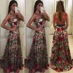 Women Ladies Long Formal Dress Cocktail Party Ball Gown Flower Lace Dress