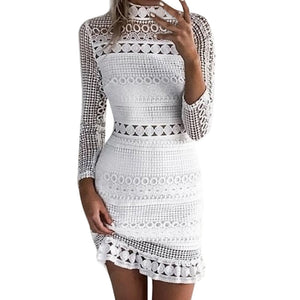 Womens Sexy Lace Bodycon Cocktail Party Pencil Midi Dress Bandage Dresses