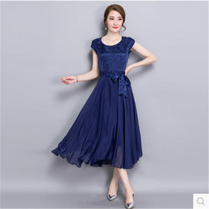 2018 New Summer Dress Female Elegant Chiffon Silk Party Dresses for women Red Robe Femme Plus Size Womens Vestidos Mujer